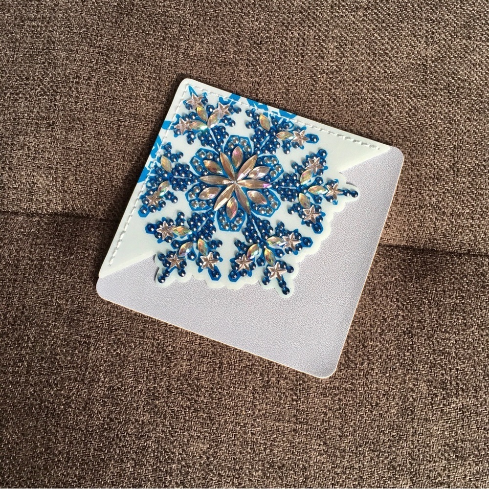 Diamond Art SNOWFLAKE 03 Corner Bookmark, Blue, White, Sparkly, Bling - Picture 14 of 17